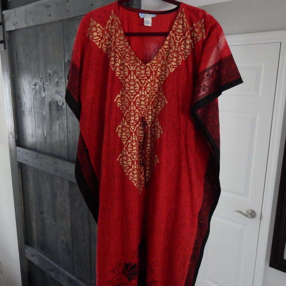 Womans Lounger Free Size 100% Cotton Red